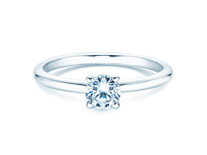 Anillo de compromiso Classic 4 en 14K oro blanco con diamante 0,40ct H/SI