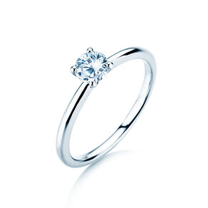 Anillo de compromiso Classic 4 en 14K oro blanco con diamante 0,40ct H/SI
