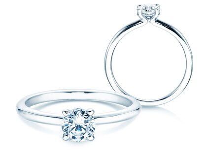 Anillo de compromiso Classic 4 en 14K oro blanco con diamante 0,50ct H/SI