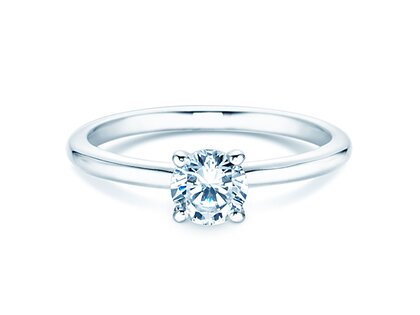 Anillo de compromiso Classic 4 en 14K oro blanco con diamante 0,50ct H/SI