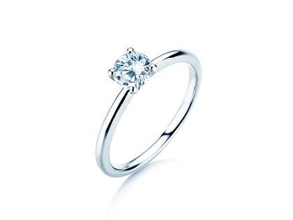 Anillo de compromiso Classic 4 en 14K oro blanco con diamante 0,50ct H/SI
