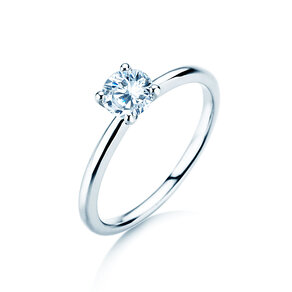 Anillo de compromiso Classic 4 en 14K oro blanco con diamante 0,50ct H/SI