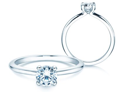 Anillo de compromiso Classic 4 en 9K oro blanco con diamante 0,60ct H/SI
