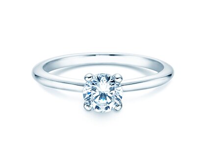 Anillo de compromiso Classic 4 en 9K oro blanco con diamante 0,60ct H/SI