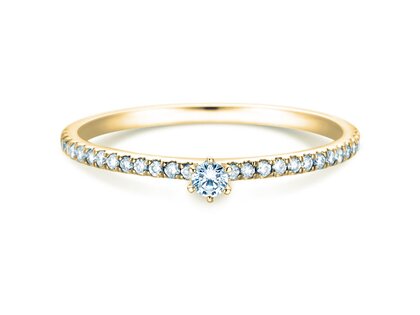 Anillo de compromiso Classic Pavé en 18K oro amarillo con diamantes 0,20ct G/SI