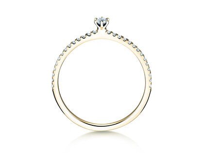 Anillo de compromiso Classic Pavé en 18K oro amarillo con diamantes 0,20ct G/SI