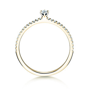Anillo de compromiso Classic Pavé en 18K oro amarillo con diamantes 0,20ct G/SI
