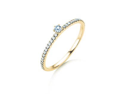 Anillo de compromiso Classic Pavé en 18K oro amarillo con diamantes 0,20ct G/SI