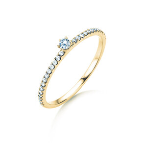 Anillo de compromiso Classic Pavé en 18K oro amarillo con diamantes 0,20ct G/SI