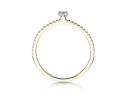 Anillo de compromiso Classic Pavé en 18K oro amarillo con diamantes 0,30ct G/SI