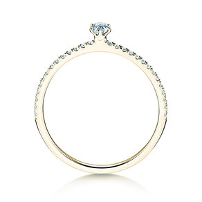 Anillo de compromiso Classic Pavé en 18K oro amarillo con diamantes 0,30ct G/SI