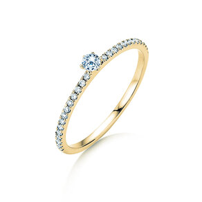 Anillo de compromiso Classic Pavé en 18K oro amarillo con diamantes 0,30ct G/SI