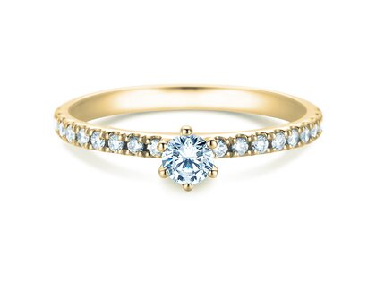 Anillo de compromiso Classic Pavé en 18K oro amarillo con diamantes 0,40ct G/SI