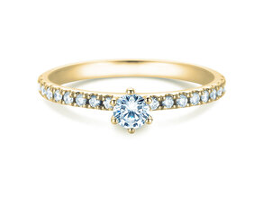 Anillo de compromiso Classic Pavé en 18K oro amarillo con diamantes 0,40ct G/SI