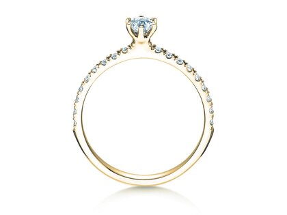 Anillo de compromiso Classic Pavé en 18K oro amarillo con diamantes 0,40ct G/SI