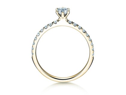 Anillo de compromiso Classic Pavé en 14K oro amarillo con diamantes 0,50ct G/SI