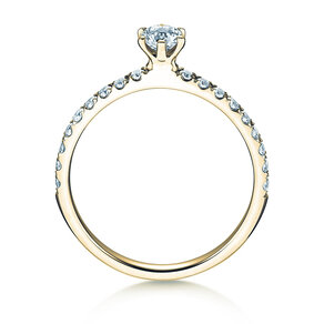 Anillo de compromiso Classic Pavé en 14K oro amarillo con diamantes 0,50ct G/SI