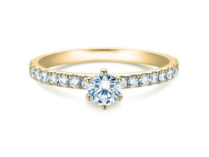 Anillo de compromiso Classic Pavé en 18K oro amarillo con diamantes 0,60ct G/SI
