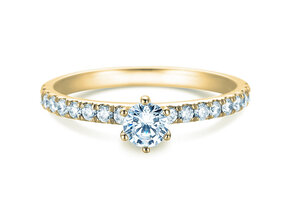Anillo de compromiso Classic Pavé en 18K oro amarillo con diamantes 0,60ct G/SI