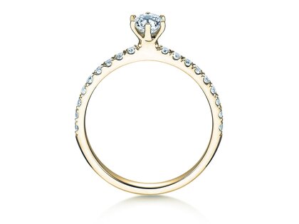 Anillo de compromiso Classic Pavé en 18K oro amarillo con diamantes 0,60ct G/SI