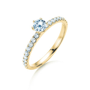 Anillo de compromiso Classic Pavé en 18K oro amarillo con diamantes 0,60ct G/SI
