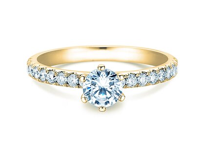 Anillo de compromiso Classic Pavé en oro amarillo