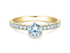 Anillo de compromiso Classic Pavé en oro amarillo
