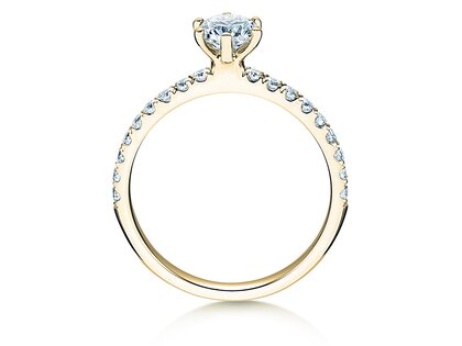 Anillo de compromiso Classic Pavé en oro amarillo