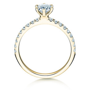 Anillo de compromiso Classic Pavé en oro amarillo