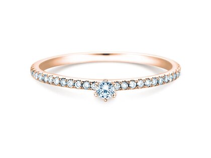 Anillo de compromiso Classic Pavé en 9K oro rosa con diamantes 0,20ct G/SI