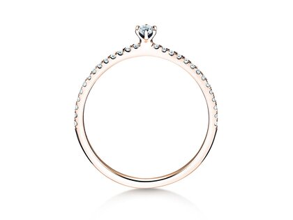 Anillo de compromiso Classic Pavé en 9K oro rosa con diamantes 0,20ct G/SI