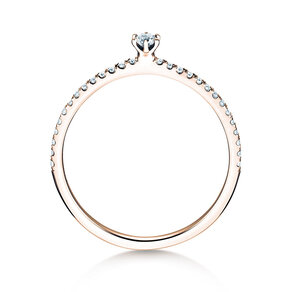 Anillo de compromiso Classic Pavé en 9K oro rosa con diamantes 0,20ct G/SI