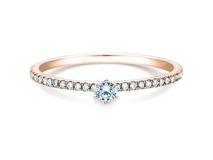 Anillo de compromiso Classic Pavé en 18K oro rosa con diamantes 0,30ct G/SI