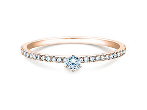 Anillo de compromiso Classic Pavé en 18K oro rosa con diamantes 0,30ct G/SI