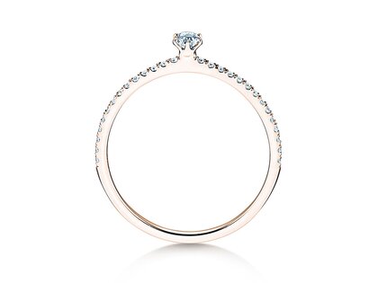 Anillo de compromiso Classic Pavé en 18K oro rosa con diamantes 0,30ct G/SI
