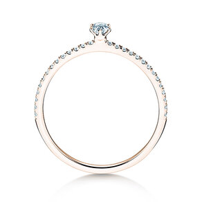 Anillo de compromiso Classic Pavé en 18K oro rosa con diamantes 0,30ct G/SI