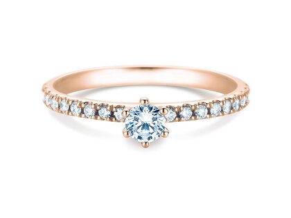 Anillo de compromiso Classic Pavé en 14K oro rosa con diamantes 0,40ct G/SI