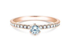 Anillo de compromiso Classic Pavé en 14K oro rosa con diamantes 0,40ct G/SI