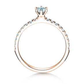 Anillo de compromiso Classic Pavé en 14K oro rosa con diamantes 0,40ct G/SI