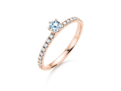 Anillo de compromiso Classic Pavé en 14K oro rosa con diamantes 0,40ct G/SI