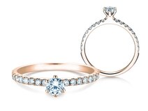 Anillo de compromiso Classic Pavé en 14K oro rosa con diamantes 0,50ct G/SI