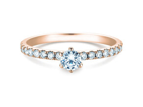 Anillo de compromiso Classic Pavé en 9K oro rosa con diamantes 0,50ct G/SI