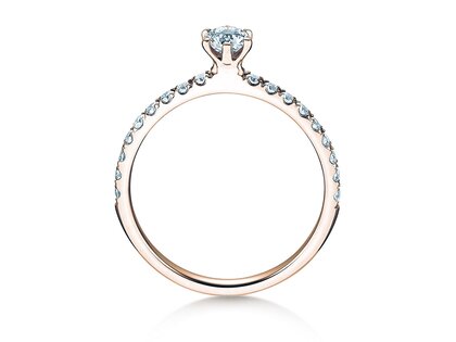 Anillo de compromiso Classic Pavé en 9K oro rosa con diamantes 0,50ct G/SI