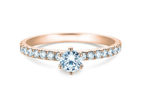 Anillo de compromiso Classic Pavé en 14K oro rosa con diamantes 0,60ct G/SI