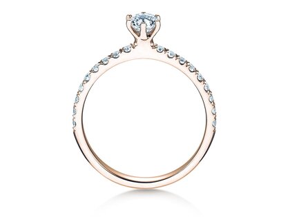 Anillo de compromiso Classic Pavé en 14K oro rosa con diamantes 0,60ct G/SI