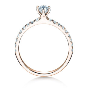 Anillo de compromiso Classic Pavé en 14K oro rosa con diamantes 0,60ct G/SI