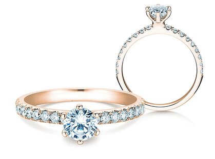 Anillo de compromiso Classic Pavé en oro rosa