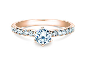 Anillo de compromiso Classic Pavé en 14K oro rosa con diamantes 0,86ct G/SI