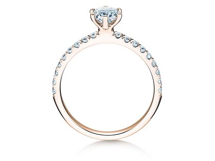 Anillo de compromiso Classic Pavé en 14K oro rosa con diamantes 0,86ct G/SI