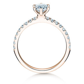 Anillo de compromiso Classic Pavé en 14K oro rosa con diamantes 0,86ct G/SI